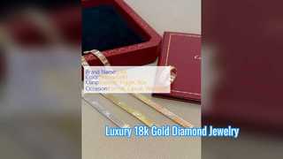 Pulsera de diamantes de oro real de 18 quilates, joyería personalizada de lujo