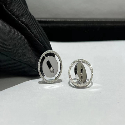 Orecillos personalizados de oro blanco de 18k AU750 Orecillos de oro de diamante para mujeres