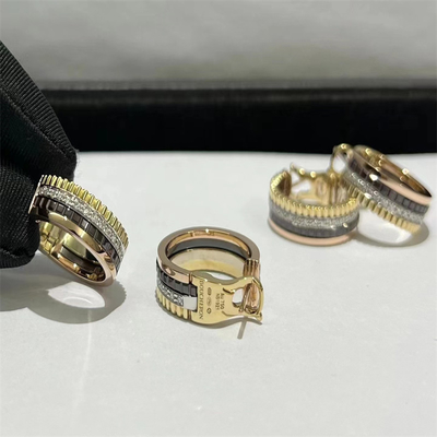 VHS personalizado Diamante de alta gama Los aretes de oro de corte redondo Oro Joyería de diamante