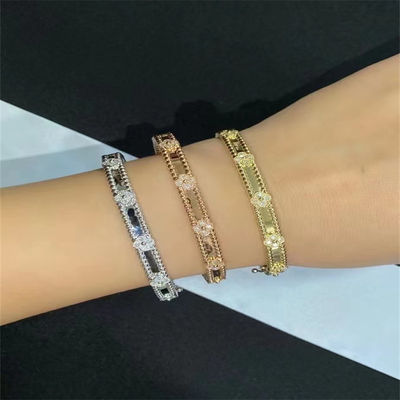 Oro macizo Custom Brand Jewelry 18k Rose Gold PerléE Sweet Clovers Pulsera