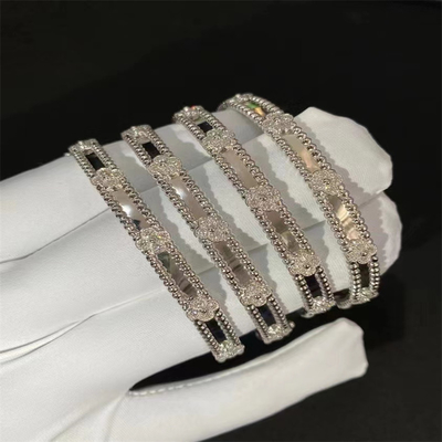 Personalizado HK Setting Joyería Brazalete VCA 18k Oro Blanco Brazalete de Diamante