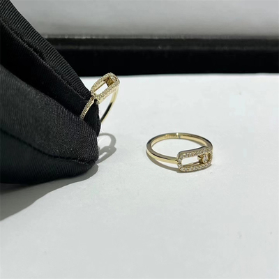 Joyería personalizada Anillos de oro de 18k Lucky Move AU750 Anillo de oro de diamante