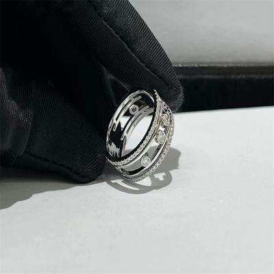 18k Oro Engagement AU750 Anillo de movimiento de oro Diamante real Joyería de oro de calidad