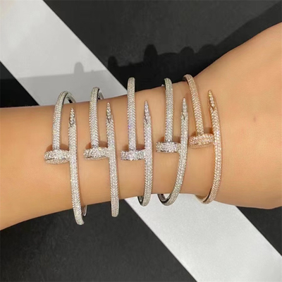 Diamante real de lujo de Rose Gold Ref N6702117 de la pulsera del clavo de Brand Just A de la joyería