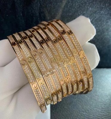 joyería de encargo de la pulsera del oro de Brand Full Diamond Love Bracelet 18k de la fábrica de China de la joyería de la alta marca