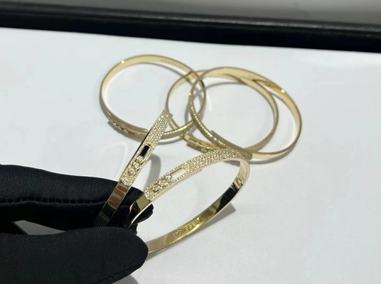 marca personalizada de lujo joyería de diamantes deseo 18k diamante AU750 brazalete de oro