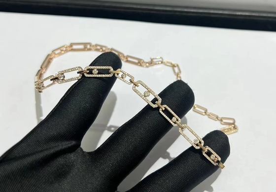 China fábrica de joyas 18k oro amarillo collar de diamantes AU750 Oro joyas de alta marca