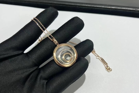 Oro feliz del collar 18K Rose&White del alcohol de Chopard Diamands con los diamantes uno