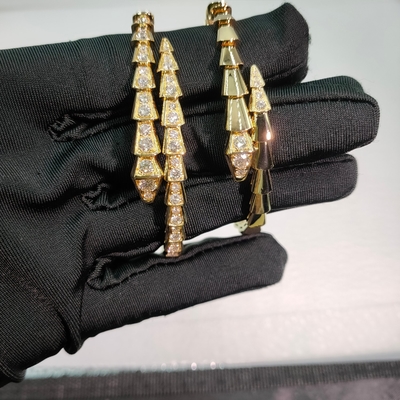 18k Oro Diamante de una bobina Serpenti Viper Bracelet Bulgari Joyería Alta