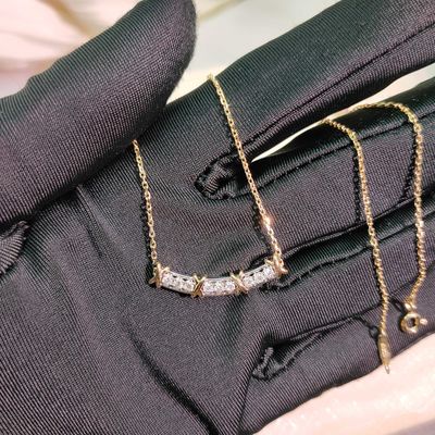Lujo Oro Real 18k Diamante Joyería Diseño Moderno
