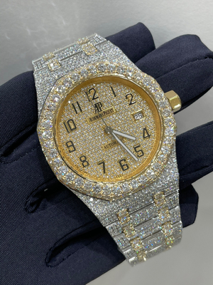 Esqueleto de hombres de laboratorio reloj de muñeca de diamante momento suizo moissanita estampada helada