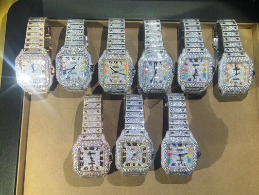 Hip Hop Iced Out Laboratorio Diamantes Vvs Reloj de Moissanite