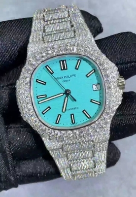 VVS Reloj de moissanita automático de marcado Tiffany Reloj completamente congelado